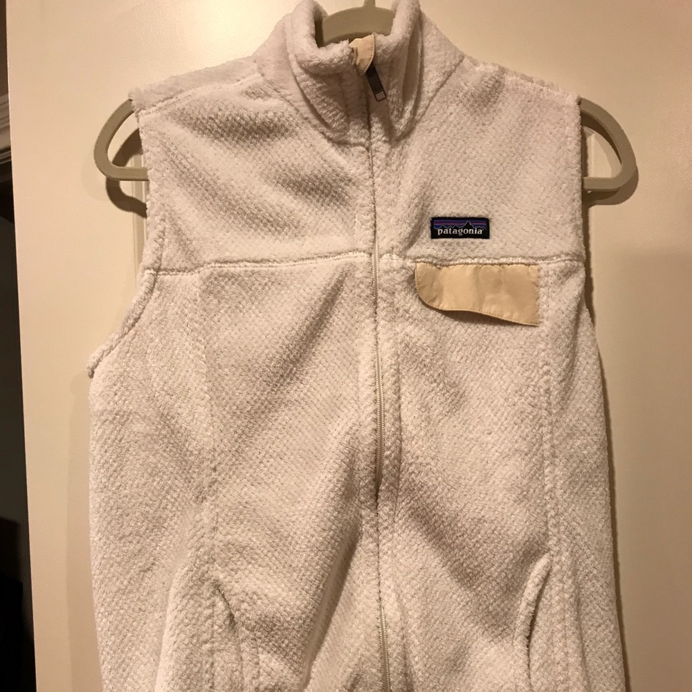 White and cream Patagonia vest